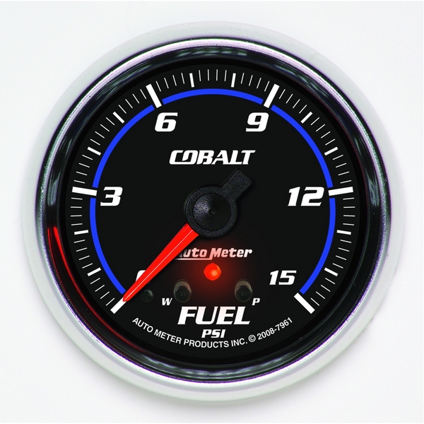 2-5/8" FUEL PRESSURE, 0-15 PSI, COBALT